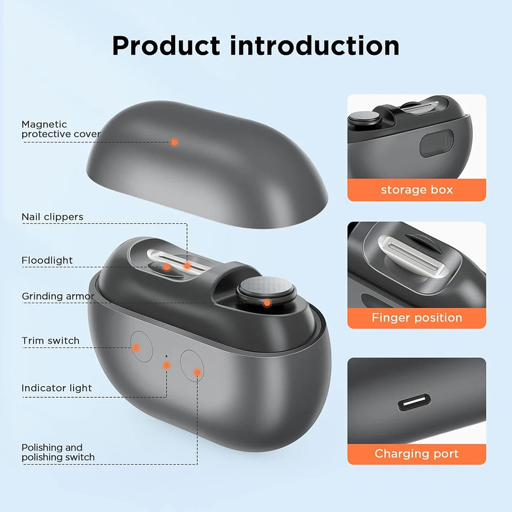 Electric Nail Clipper & Trimmer with Light