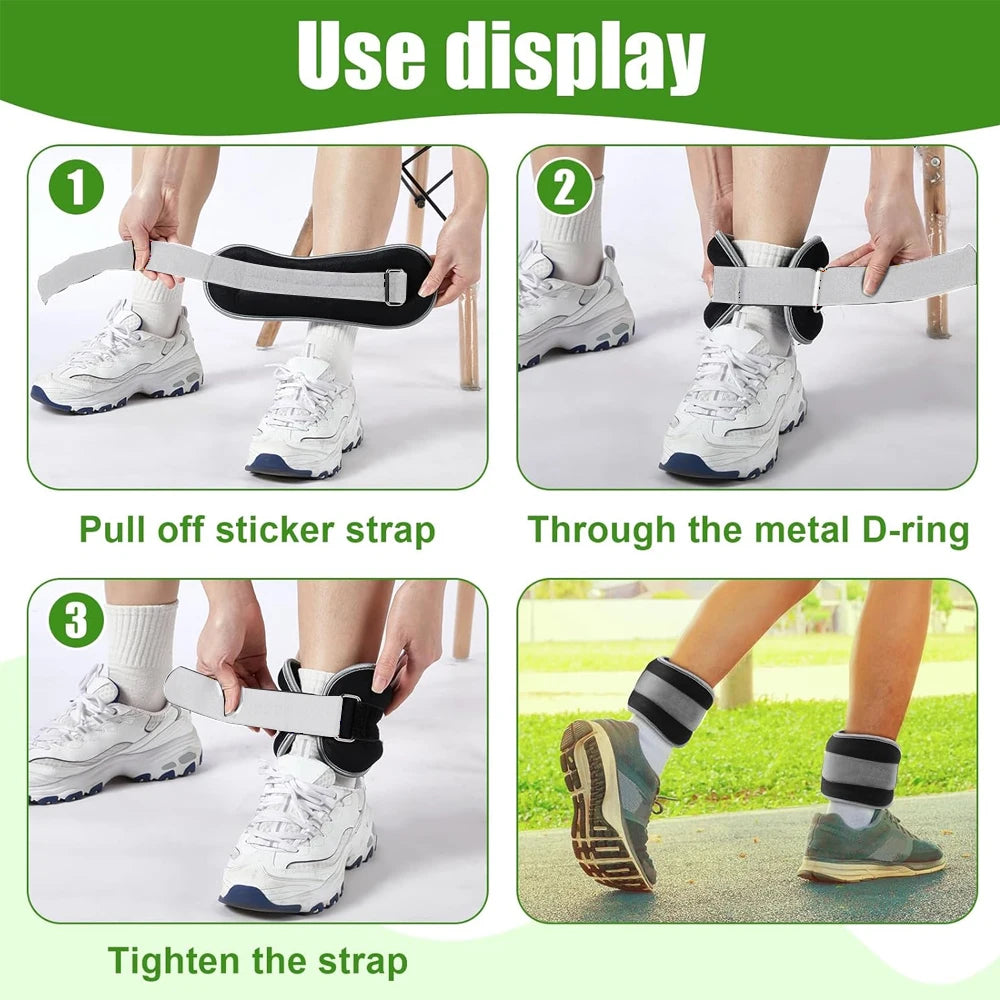 Adjustable Ankle & Wrist Weights for Fitness Training