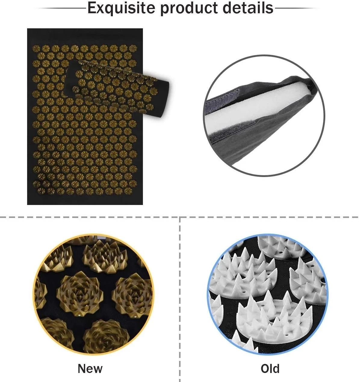 Acupressure Style Yoga Mat with Cushion Spike Design