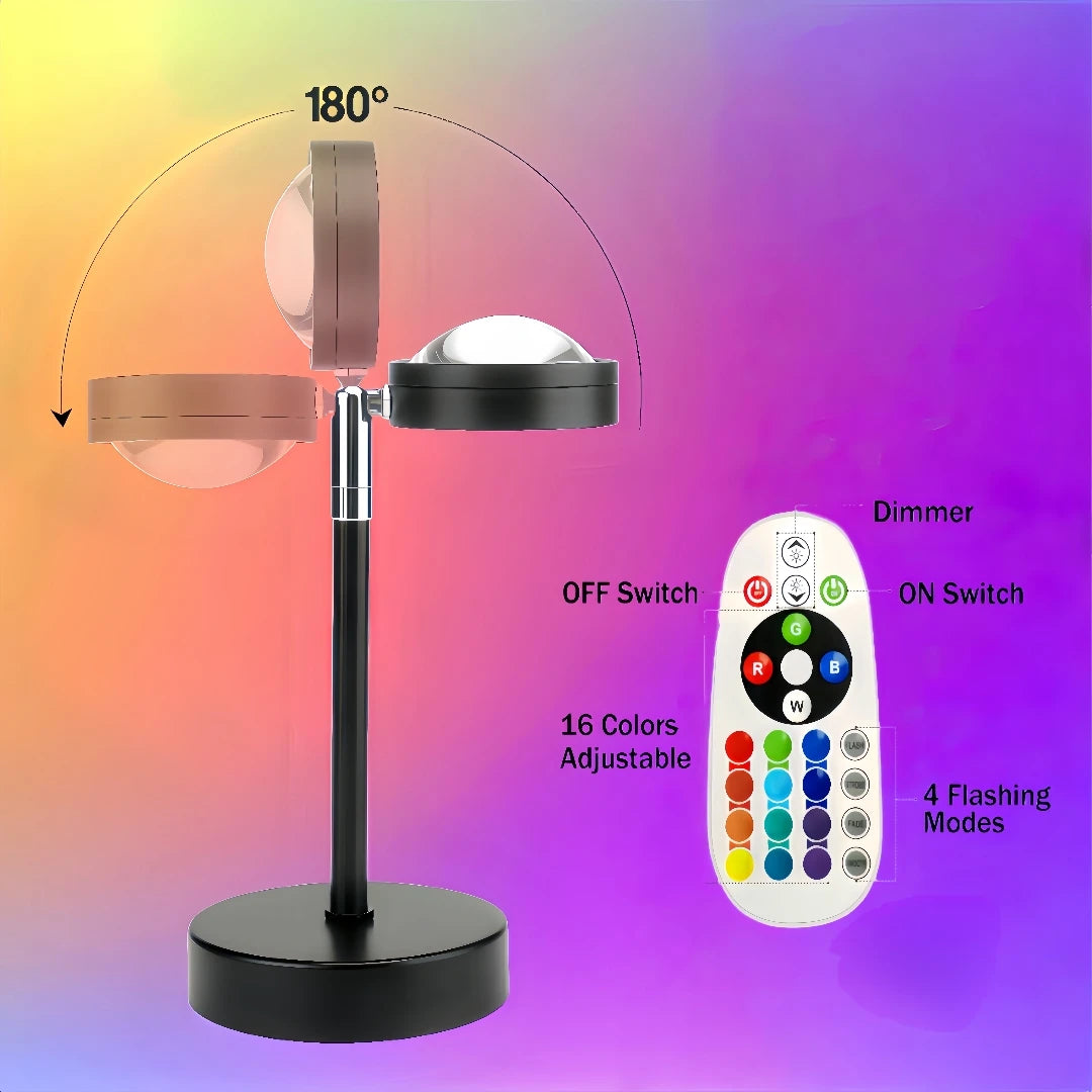 16-Colour Sunset Lamp Projector – LED Room Light for Photos & Decor