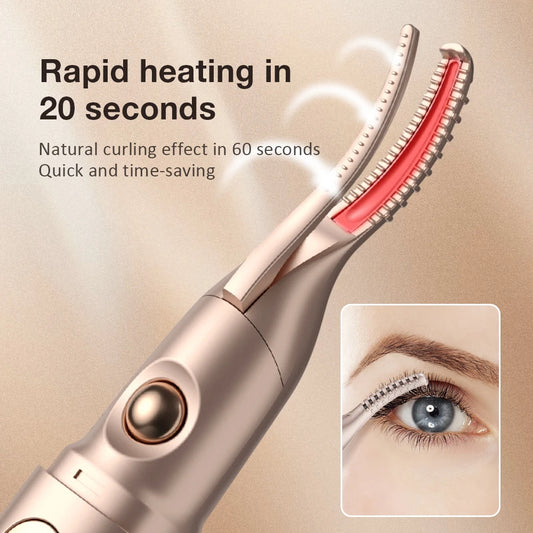 2 in 1 Heated Eyelash Curler & Electric Eyebrow Trimmer Beauty Tool
