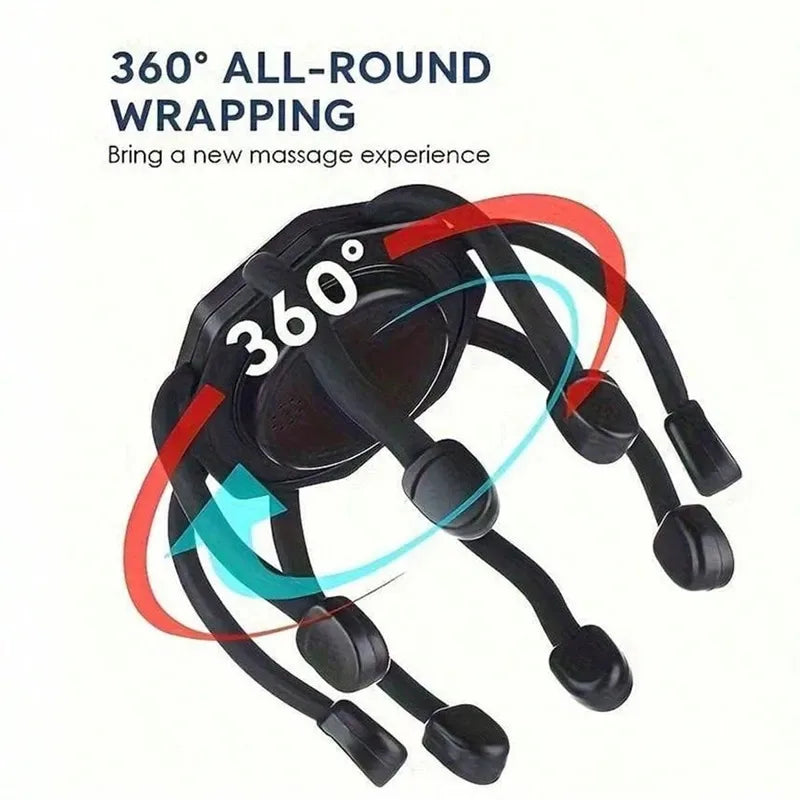 Cordless Electric Scalp Massager with 8 Heads