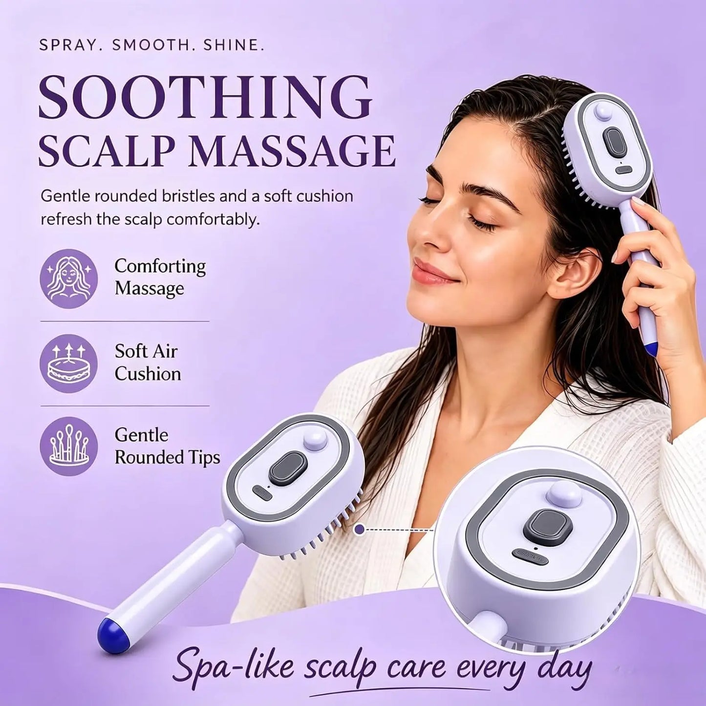 Electric Steam Hair Smoothing Brush