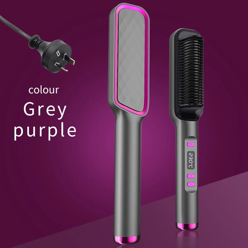 Electric Hot Comb Hair Straightening Brush Ionic Design