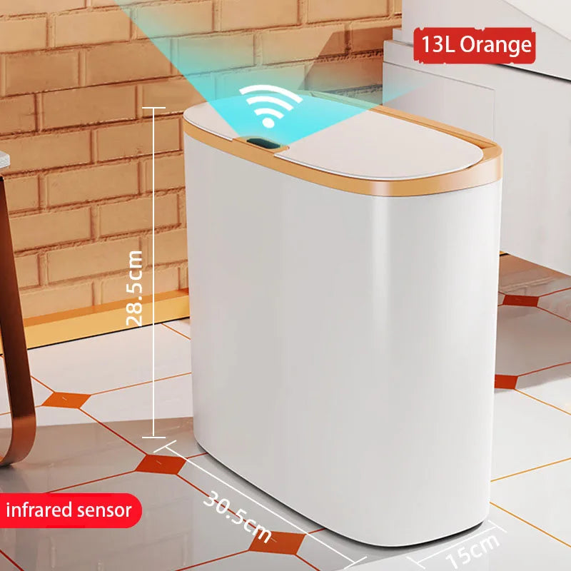 Automatic Touchless Bathroom Trash Can with Motion Sensor