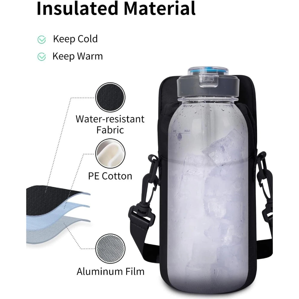 Magnetic Fitness Water Bottle Bag Large Capacity
