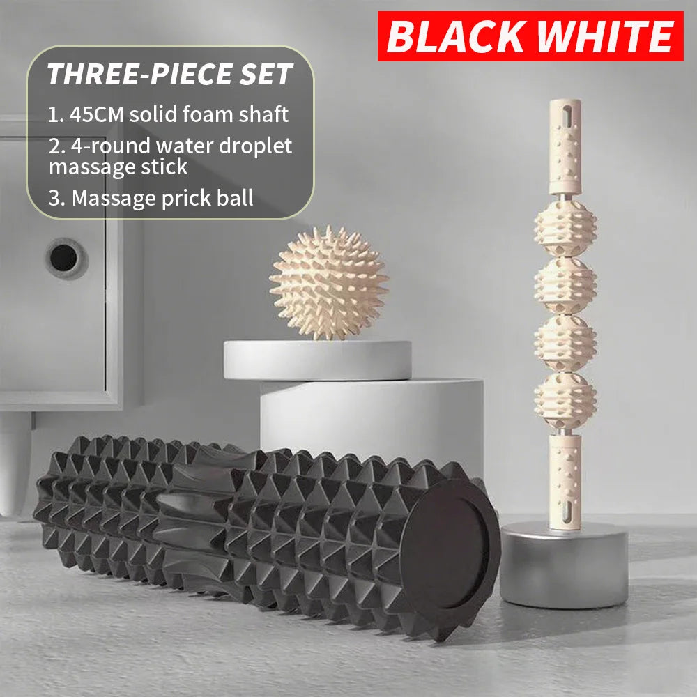 3-Piece Foam Roller & Massage Ball Fitness Set
