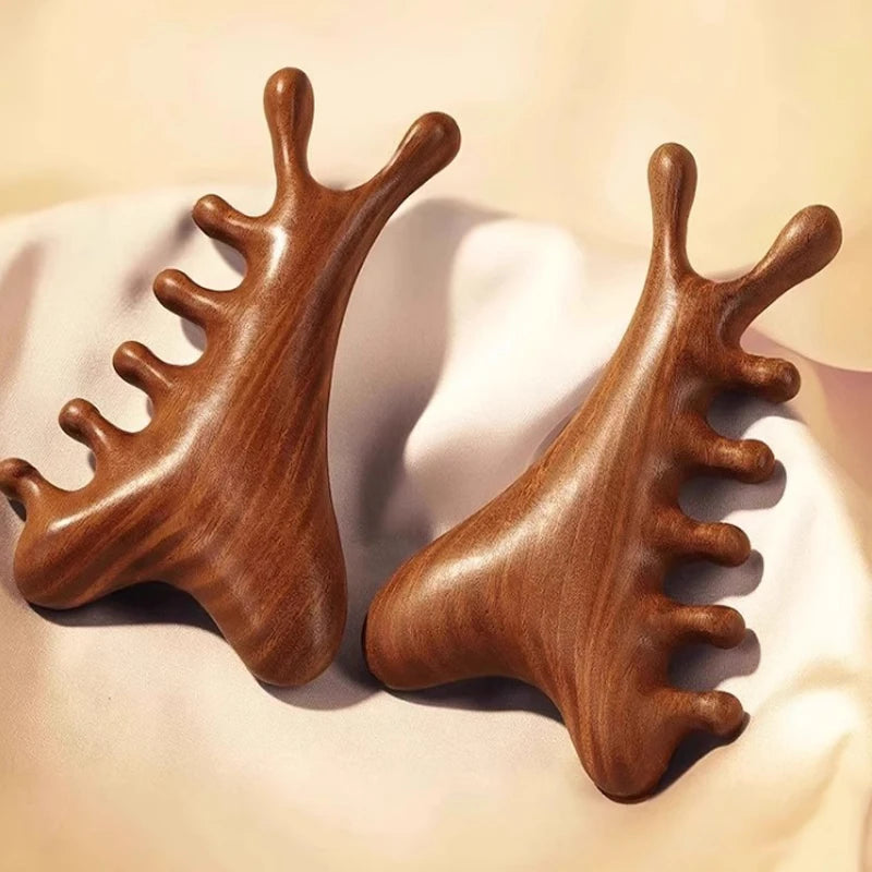 4-in-1 Wooden Head & Body Massage Comb Tool