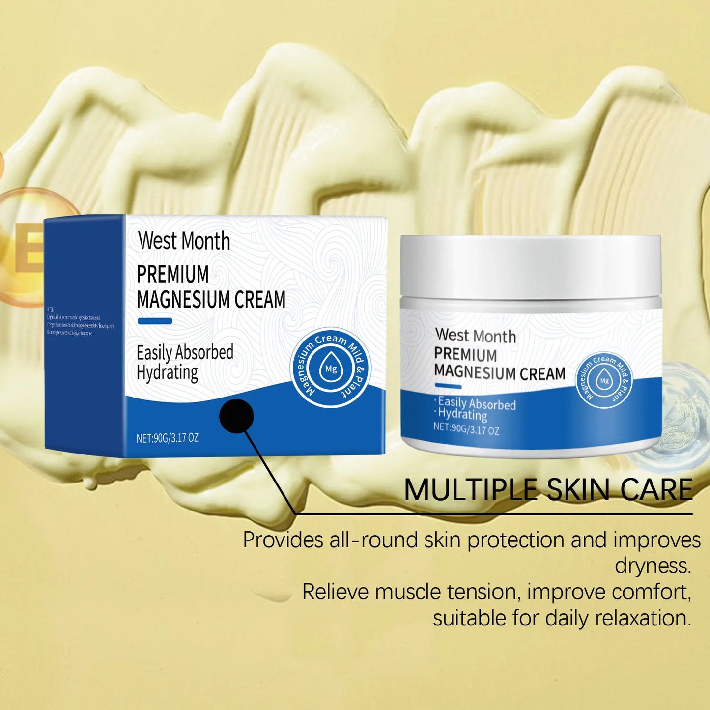 Magnesium Moisturising Body Cream with Lavender Fragrance