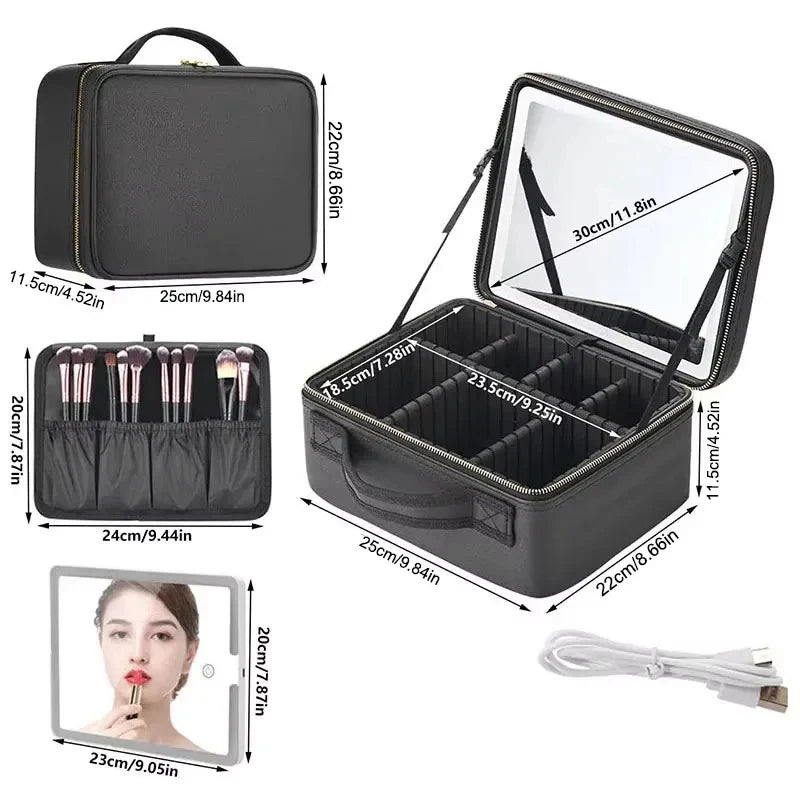 LED Makeup Travel Case with Mirror