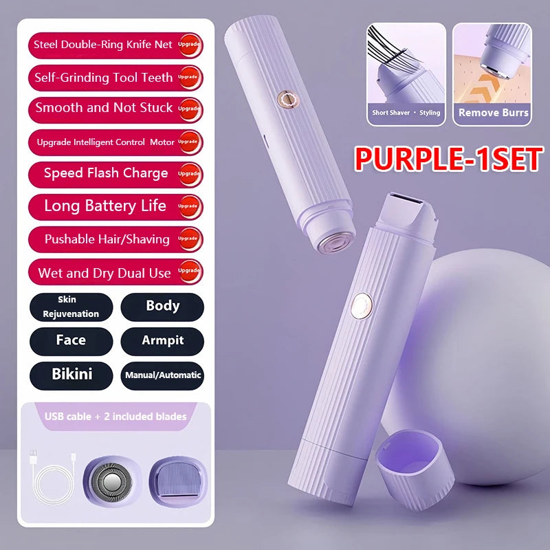 2-in-1 Waterproof Women’s Electric Shaver & Bikini Trimmer