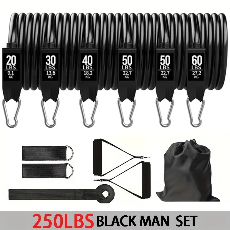 5-Tube Resistance Band Workout Set with Door Anchor & Stick