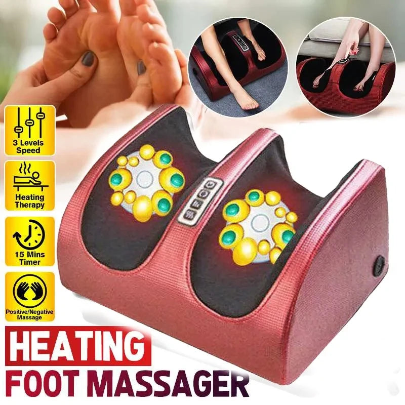 Electric Heated Foot Massager with Shiatsu Rollers