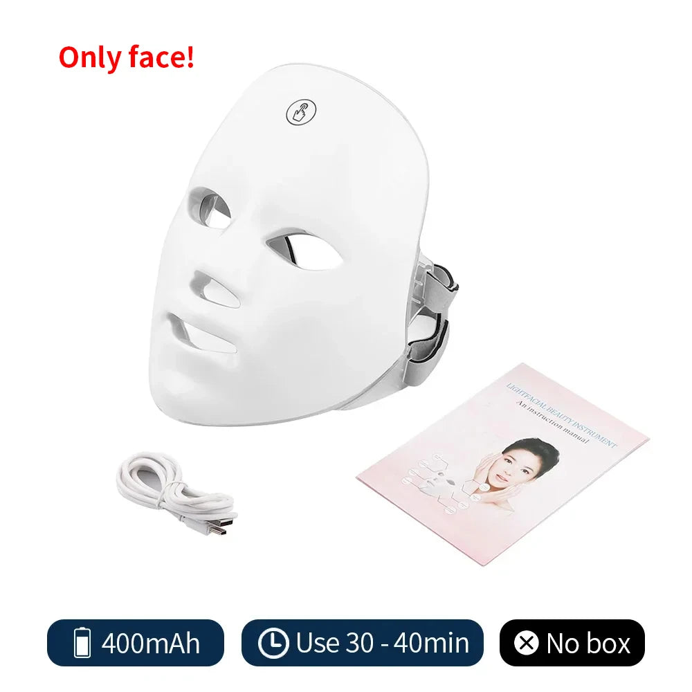 Wireless 7 Colour LED Face & Neck Beauty Mask Device