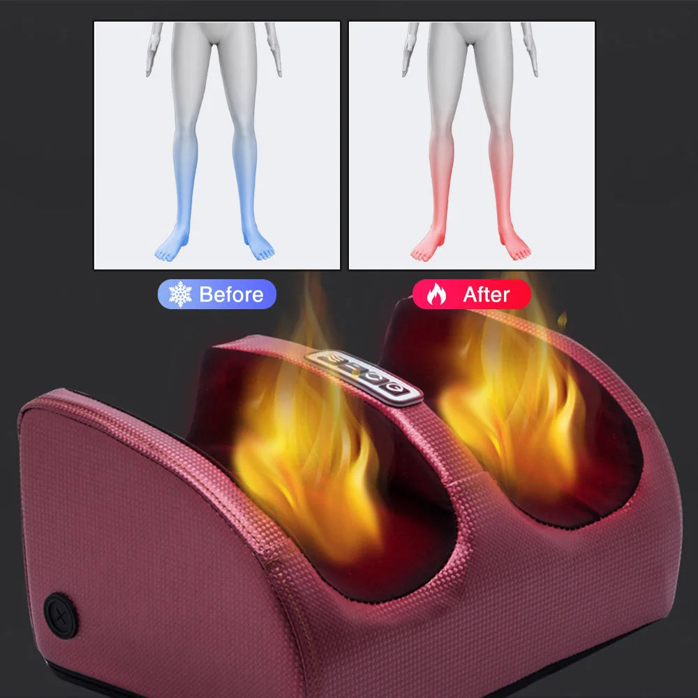 Electric Heated Foot Massager with Shiatsu Rollers