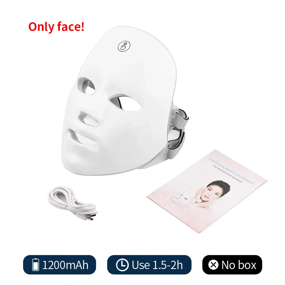 Wireless 7 Colour LED Face & Neck Beauty Mask Device