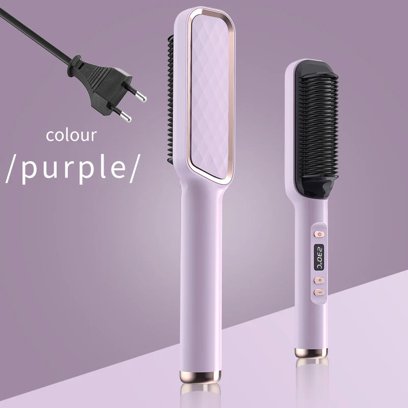 Electric Hot Comb Hair Straightening Brush Ionic Design
