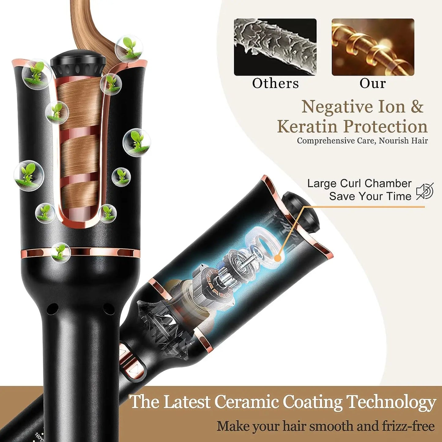 Automatic Ceramic Hair Curler – Cordless Styling Wand
