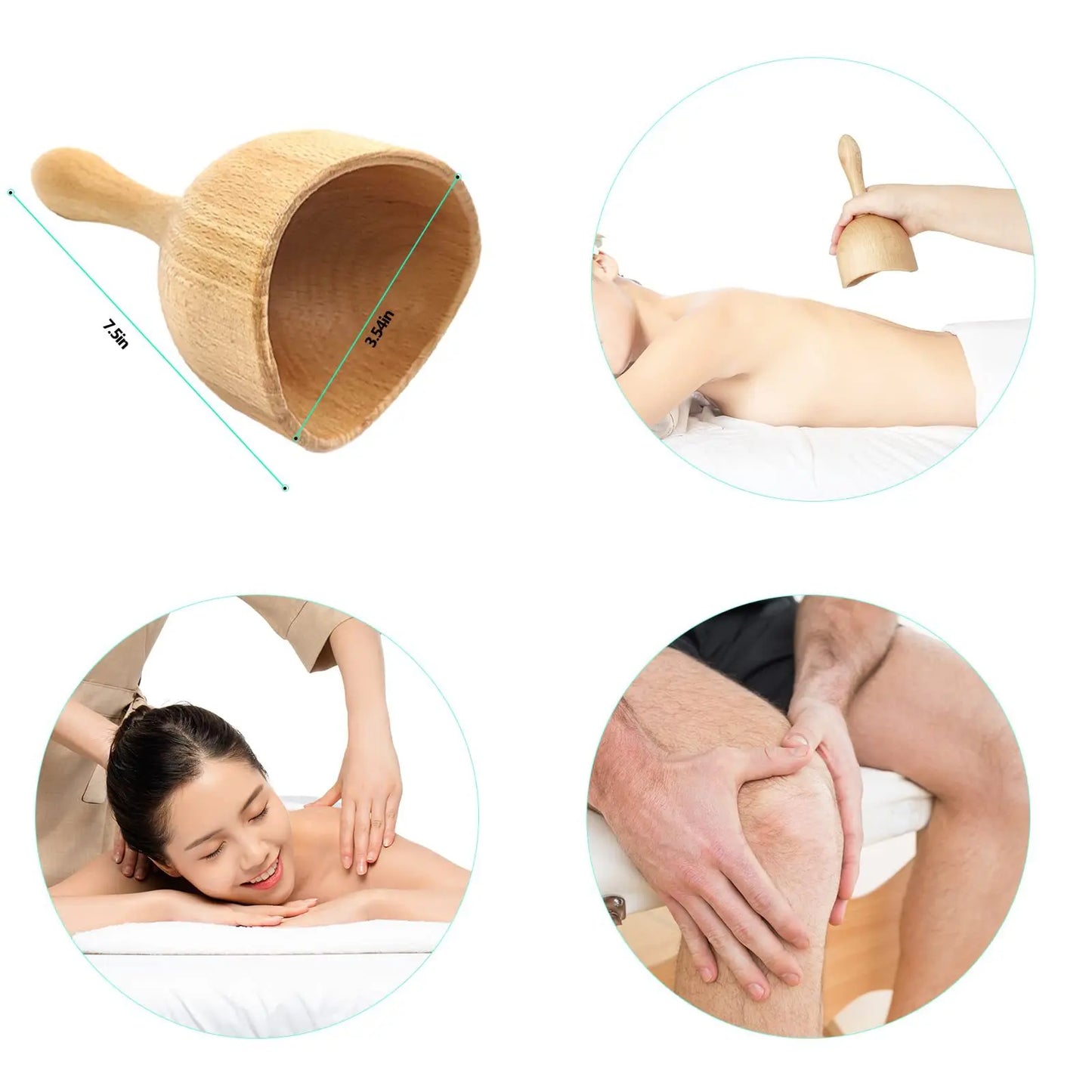 Wooden Massage Roller Handheld Body Massage Tool
