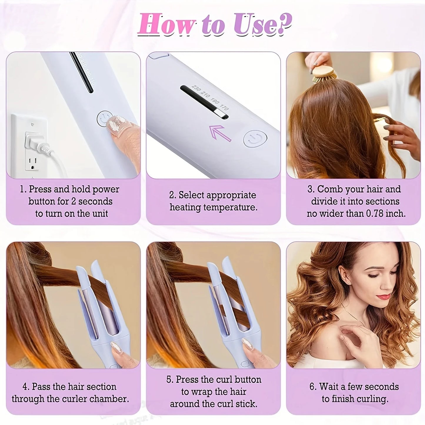 Automatic Hair Curler 32mm Ceramic Curling Wand