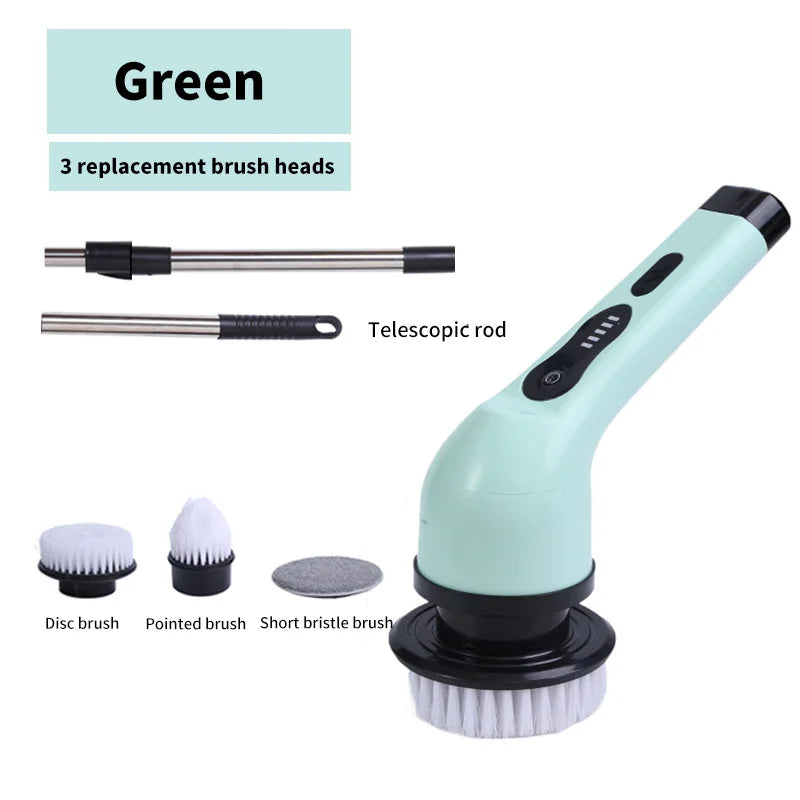 9-in-1 Electric Spin Cleaning Brush Home Scrubber Tool