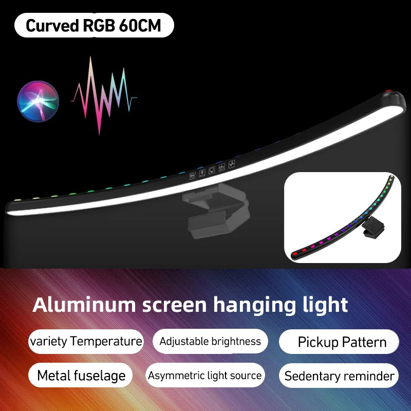 LED Monitor Light Bar with Stepless Dimming & RGB Backlight