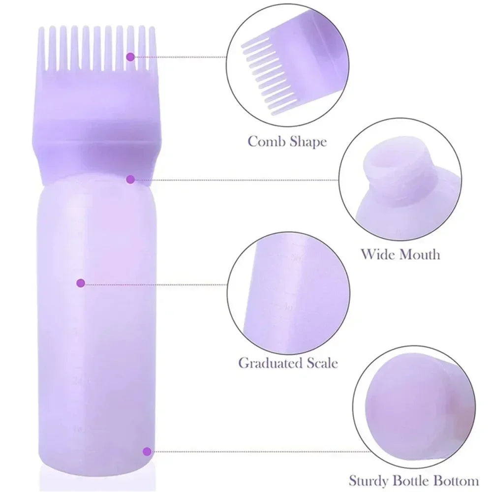 Silicone Scalp Massage Shampoo Brush & Hair Applicator Bottle