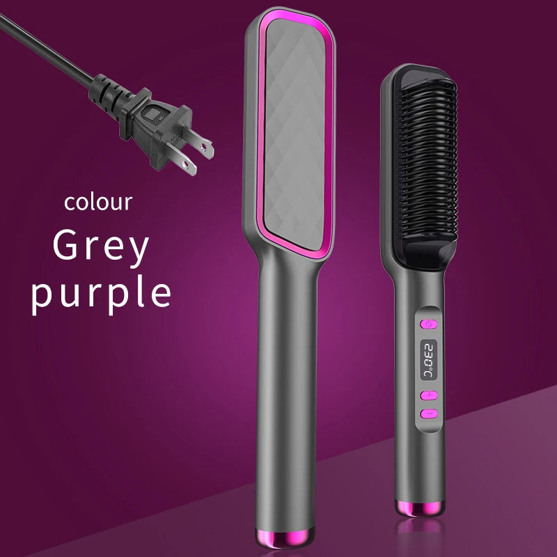 Electric Hot Comb Hair Straightening Brush Ionic Design