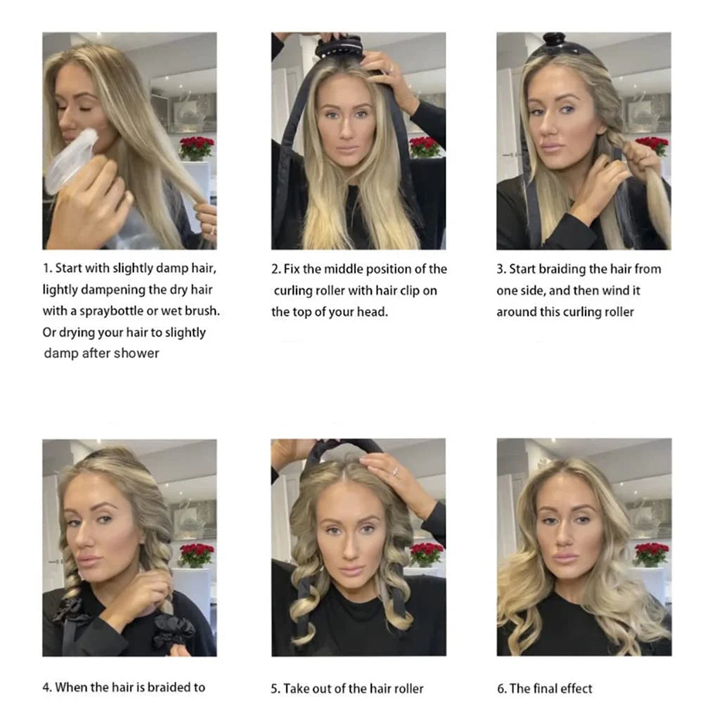 Heatless Curling Rod Headband – No-Heat Silk Curling Ribbon Tool