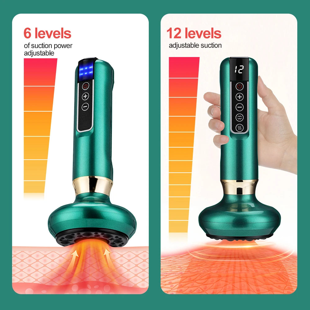 Smart Electric Vacuum Cupping Device Heat Modes