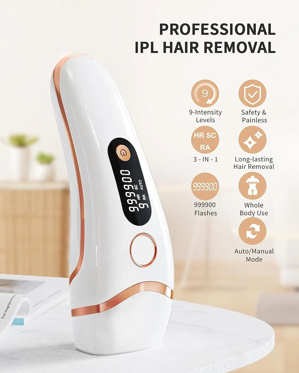 IPL Hair Removal Device 17J 999900 Light Pulses