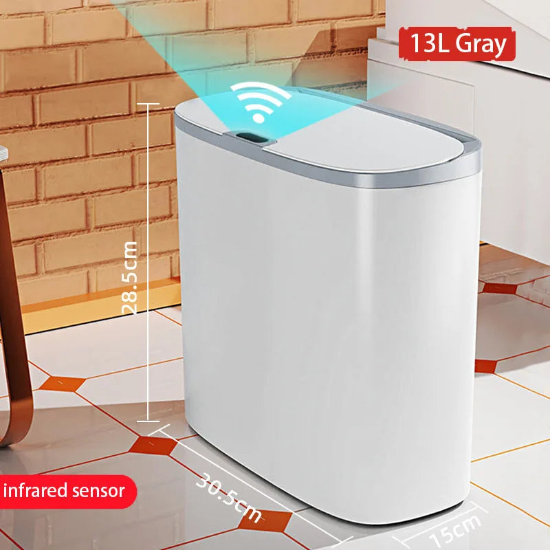 Automatic Touchless Bathroom Trash Can with Motion Sensor
