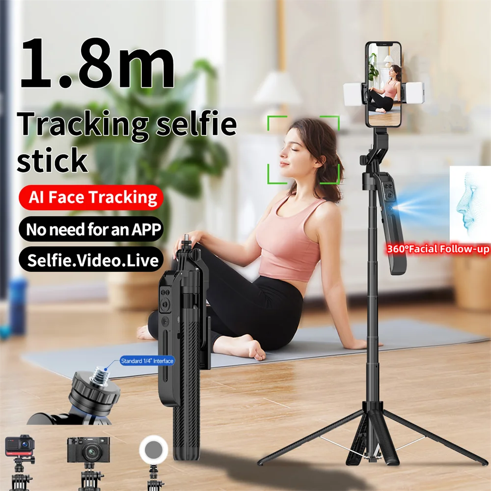5-in-1 Smartphone Gimbal Stabiliser with AI Follow & Tripod Stand