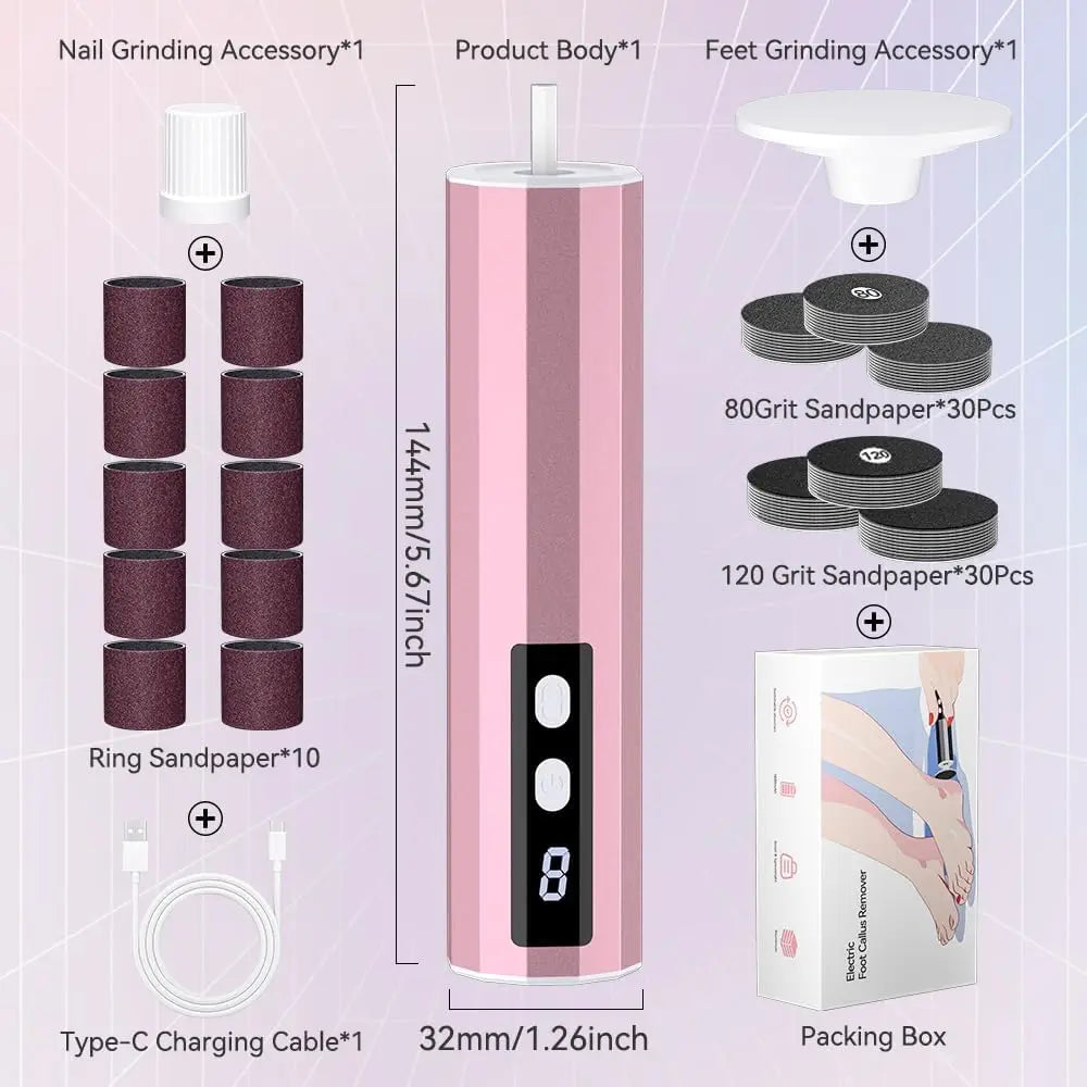 Electric Foot Callus Remover Rechargeable Pedicure Tool