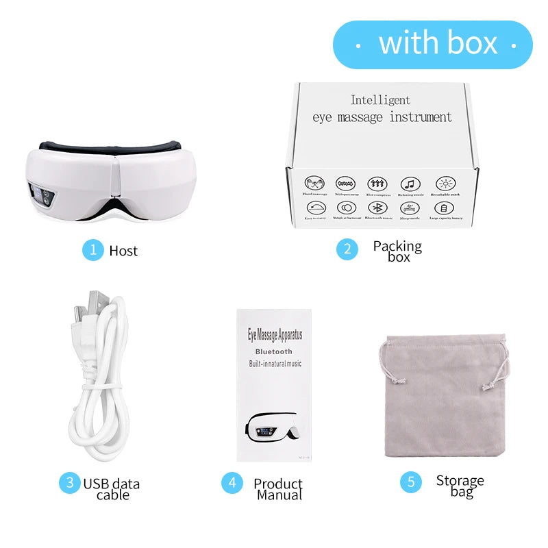 Electric Eye Massager Heat Vibration Bluetooth Device