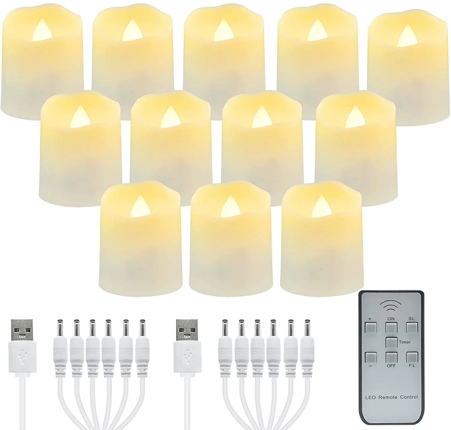 Rechargeable LED Flameless Candles with Remote & Timer