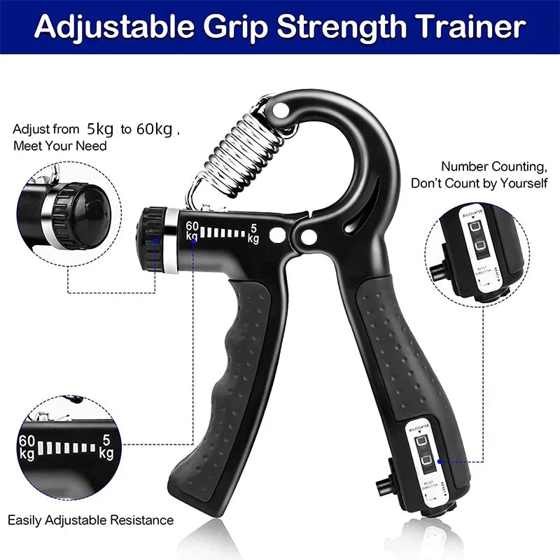 Adjustable Hand Grip Strengthener 10-100kg with Counter