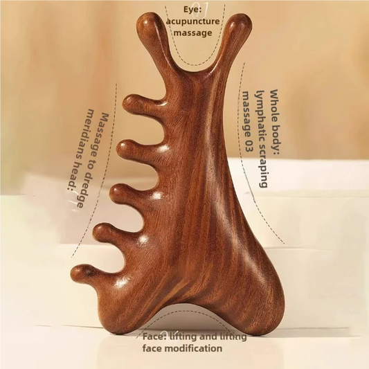 4-in-1 Wooden Head & Body Massage Comb Tool