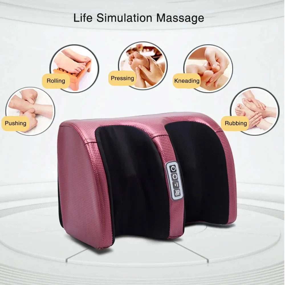 Electric Heated Foot Massager with Shiatsu Rollers