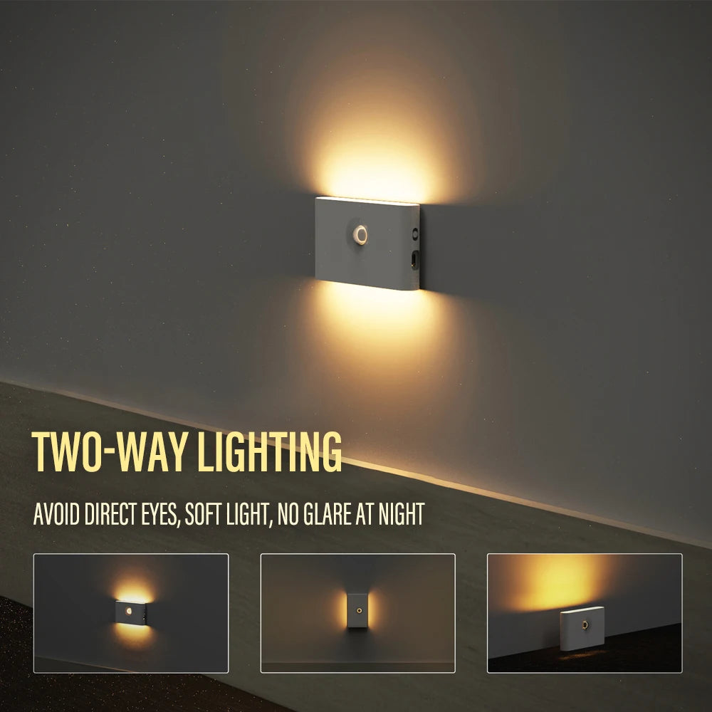 Wireless LED Motion Sensor Night Light – USB Rechargeable