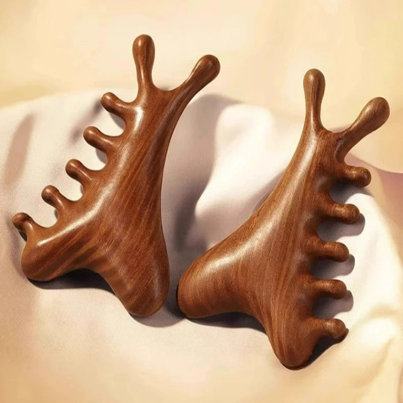 4-in-1 Wooden Head & Body Massage Comb Tool