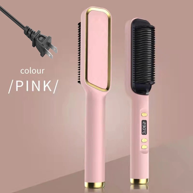 Electric Hot Comb Hair Straightening Brush Ionic Design
