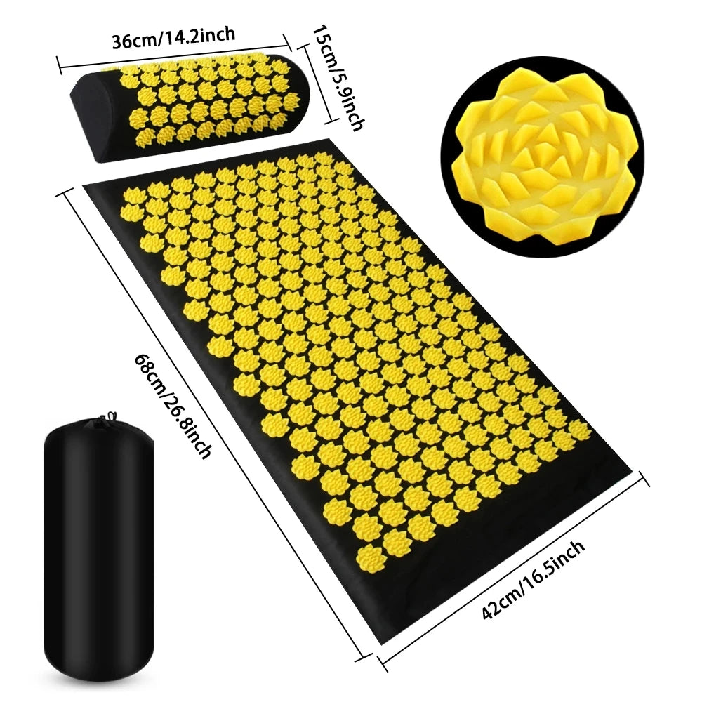 Acupressure Style Yoga Mat with Cushion Spike Design