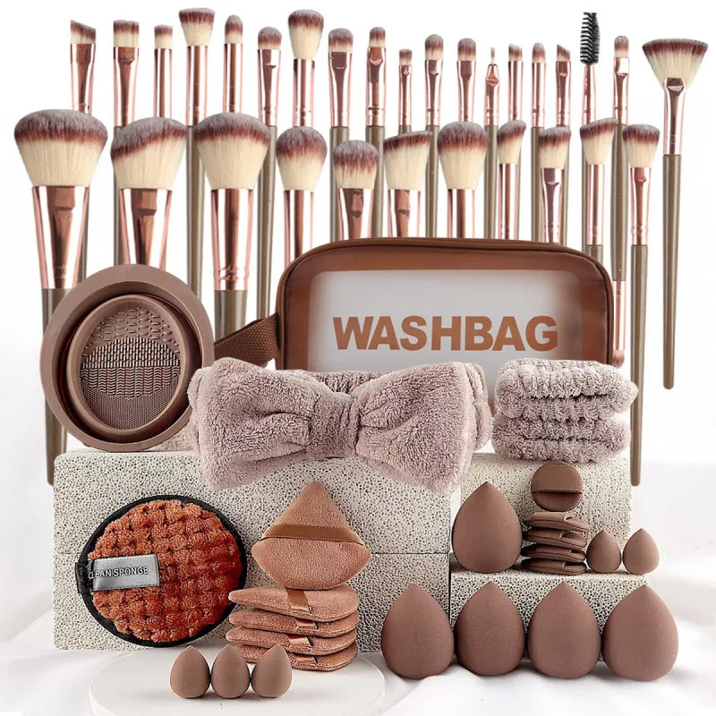 40pcs Makeup Tool & Face Wash Combo Set for Daily Beauty