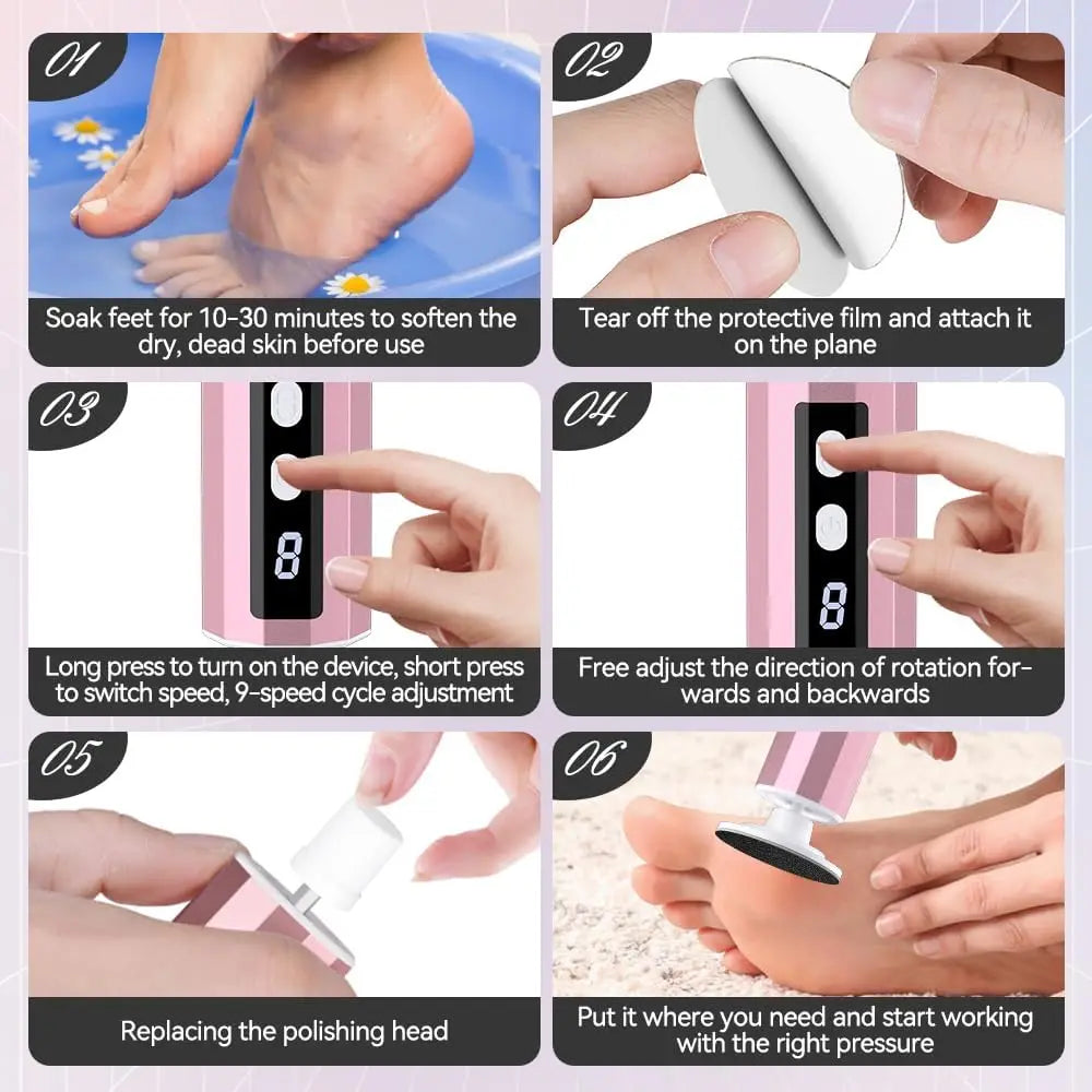 Electric Foot Callus Remover Rechargeable Pedicure Tool