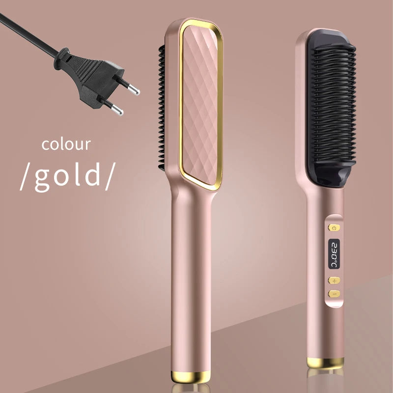 Electric Hot Comb Hair Straightening Brush Ionic Design