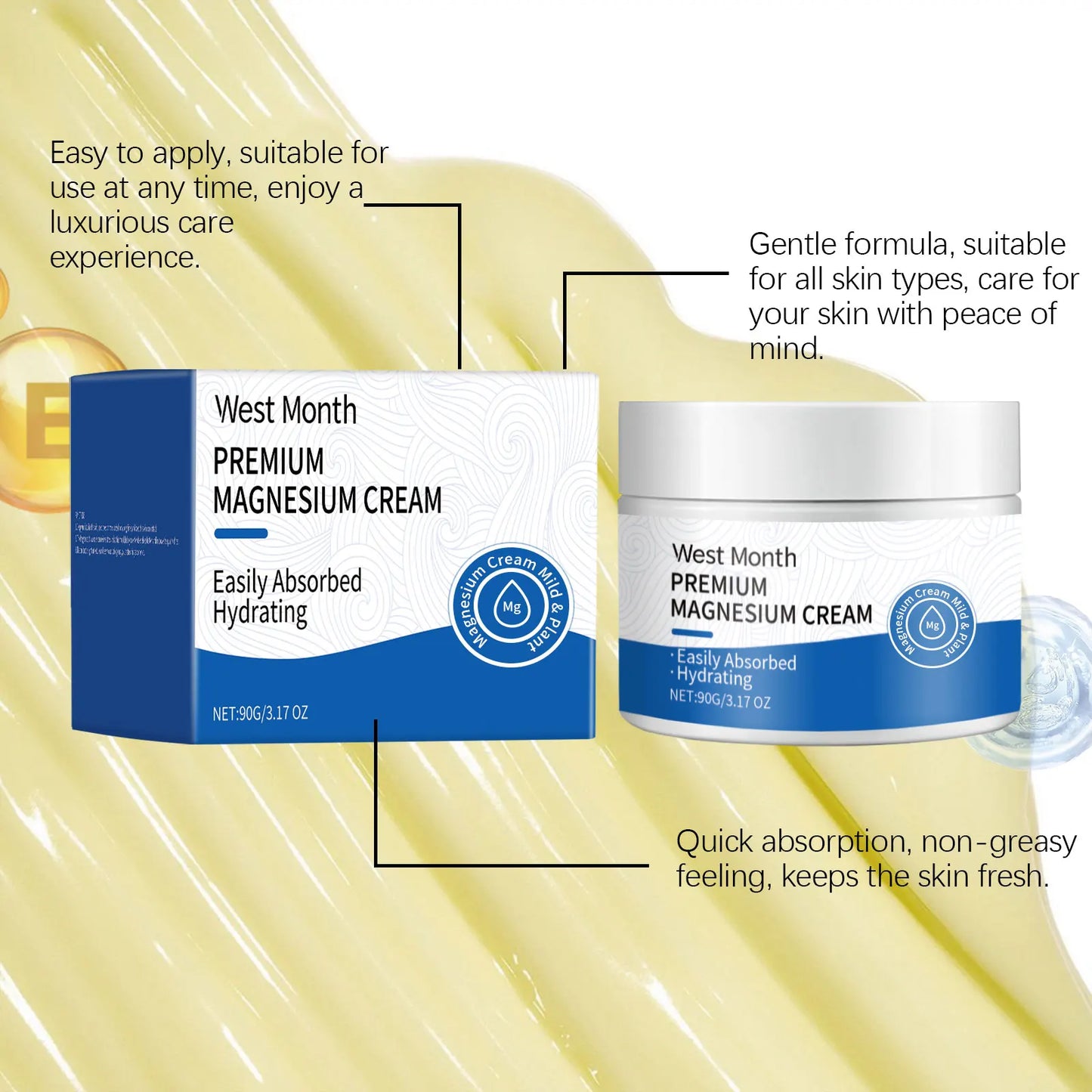 Magnesium Moisturising Body Cream with Lavender Fragrance