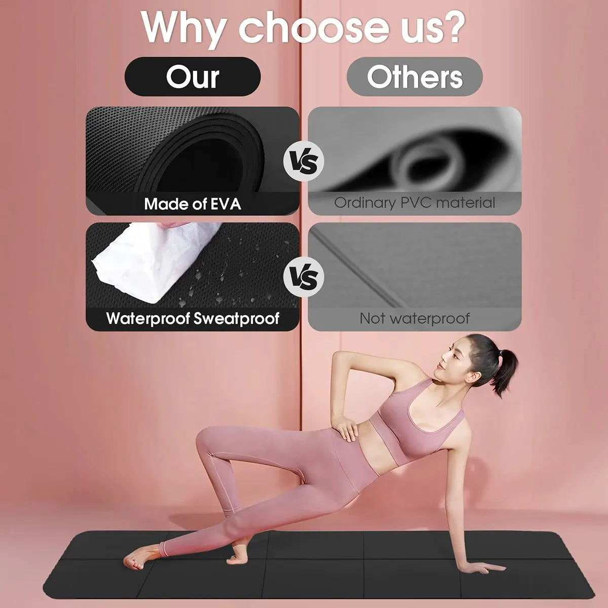 EVA Yoga Mat 4mm Fitness Pilates Exercise Gym Mat