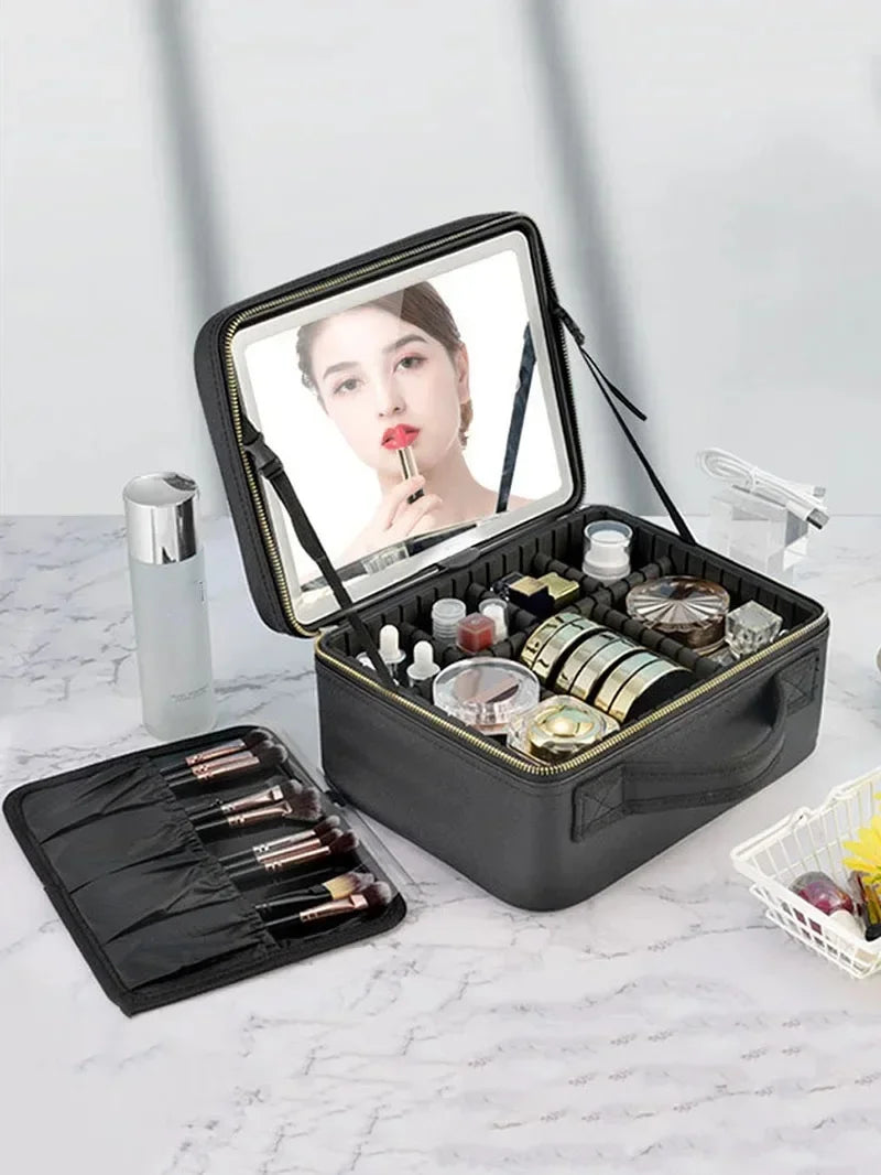 LED Makeup Travel Case with Mirror