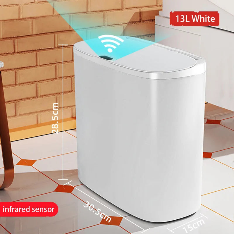 Automatic Touchless Bathroom Trash Can with Motion Sensor
